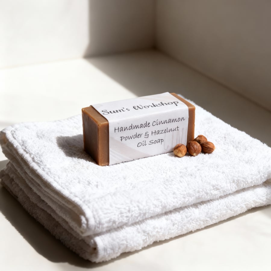 Handmade Hazelnut Oil & Cinnamon Soap