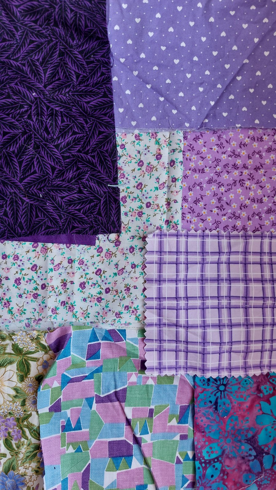 Deep purple fabric remnants bundle