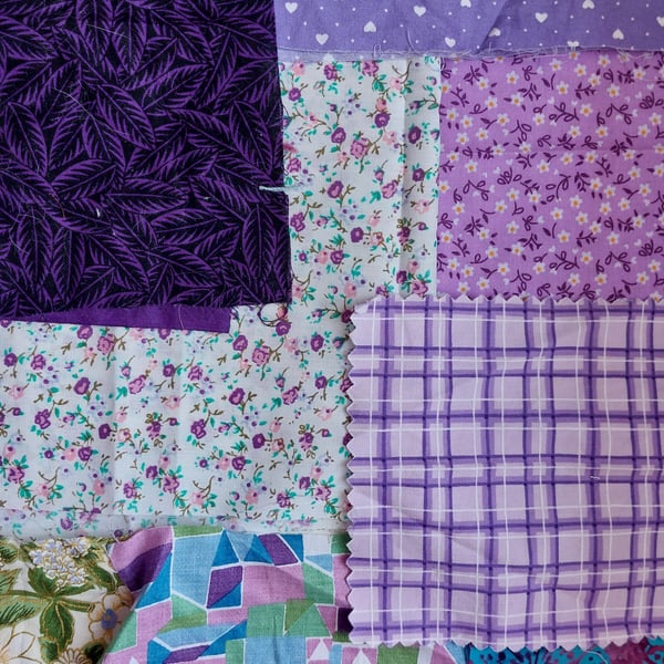 Deep purple fabric remnants bundle