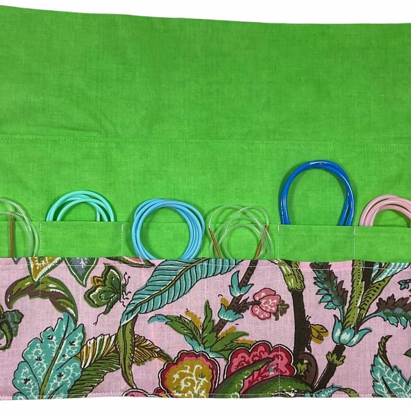 Floral Circular needle case, butterfly fixed circular wallet, sock needles pouch