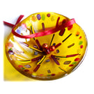 Fused Glass Bowl Round 12.5cm Golden Yellow Dichroic 021