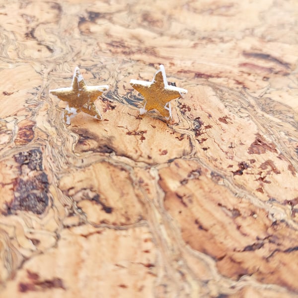 Gold star stud earrings