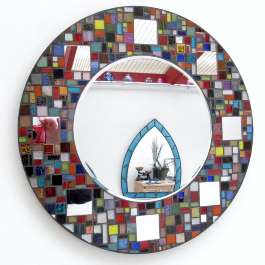 Multi colour  Mosaic mirror bathroom  pretty mirror.FREE UK MAINLAND DELIVERY