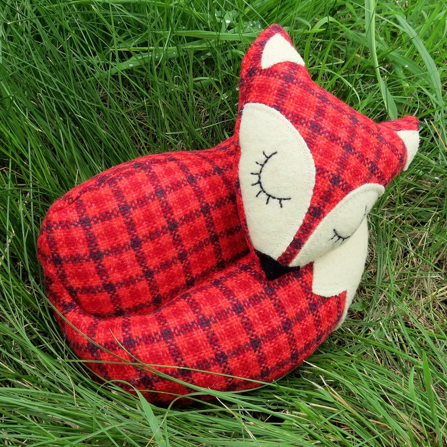 Fox doorstop.  A red fox doorstop, made from tactile wool.