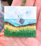 Handmade Seagull Sea Glass and Watercolour Mini Canvas Fridge Magnet - Image 6