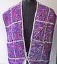 Shawl, Scarf, Wrap, Knitted Handspun Dyed, Purple, Pink & Grey, Merino - Image 7