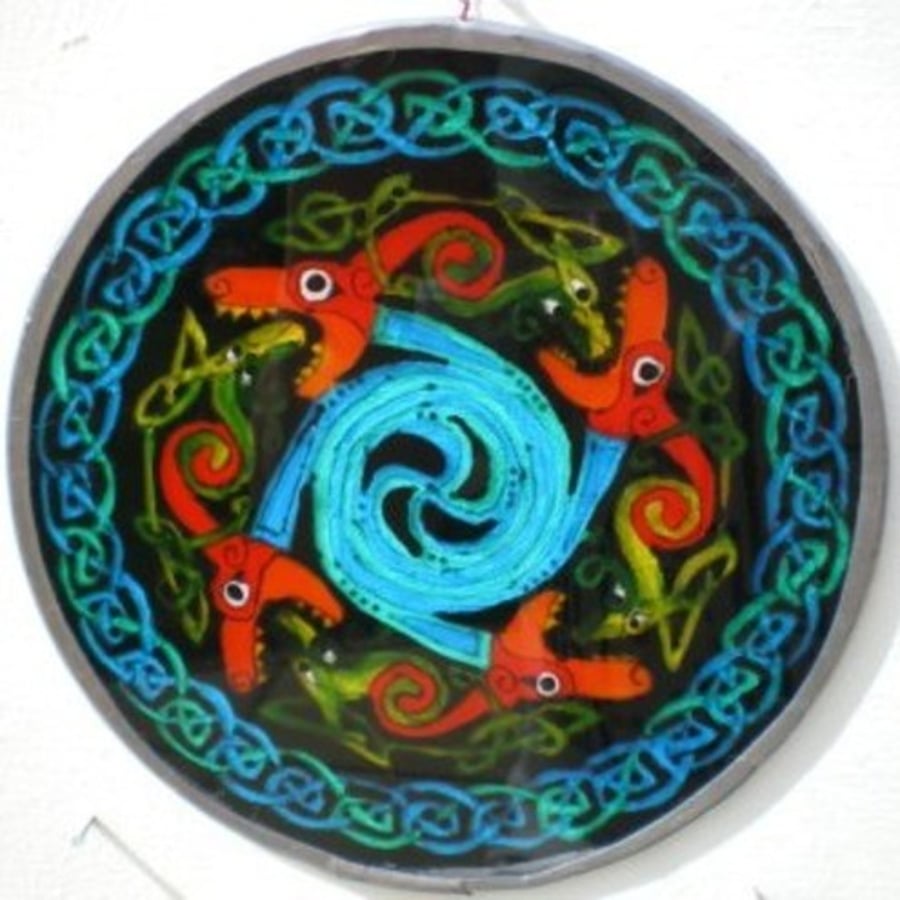 Dogs and Snakes Celtic Design Roundel