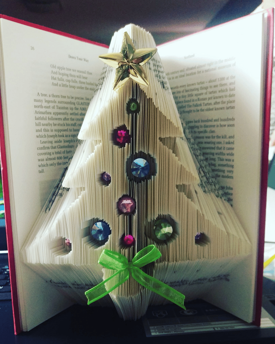 Christmas Tree with Baubles COMBI Book Folding Pattern - EMAILED PDF PATTERN