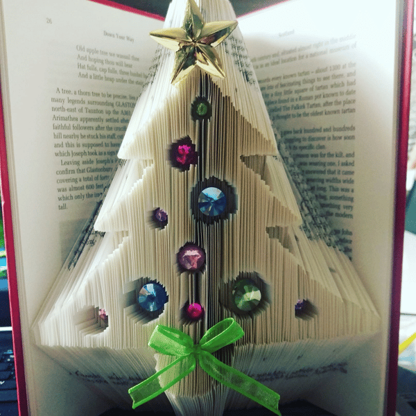 Christmas Tree with Baubles COMBI Book Folding Pattern - EMAILED PDF PATTERN