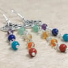 Chakra semi precious gemstone bead and lotus flower earrings, titanium ear wires