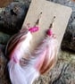 "Valentine" - Unique feather hook earrings (pair) - Image 4