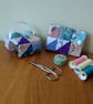 Needle case and pin cushion in matching patchwork