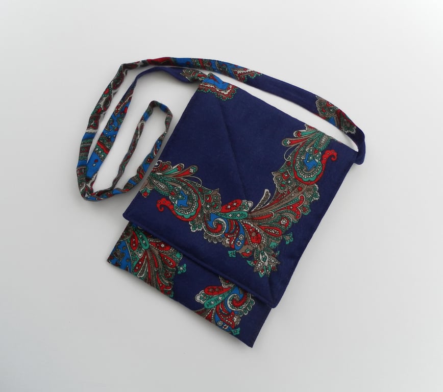  Unique Shoulder Bag, Vintage Scarf, Quilted, Multi  Coloured