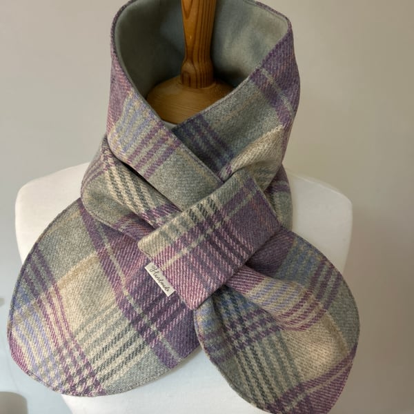 Abraham Moon Kincraig Heather Tweed Fabric scarf with fleece lining 
