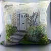 English Cottage Garden Handmade Watercolour Cushion