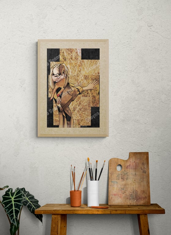 'Get to Grips' print of handmade collage