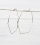Titanium hexagon hoop earrings - Delicate handmade lightweight hoops - Boho  - Image 3