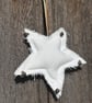 Starry night - Organic linen stars  with metal bells Christmas Tree decorations - Image 2