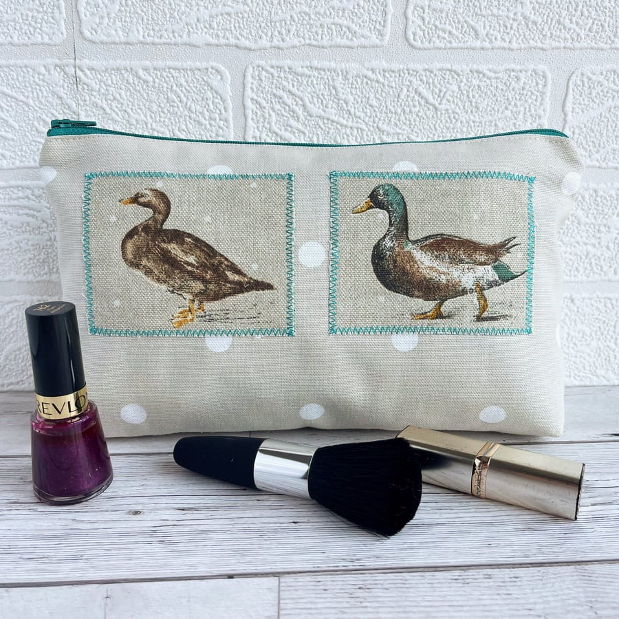 Large Make up Bag with Mallard Ducks