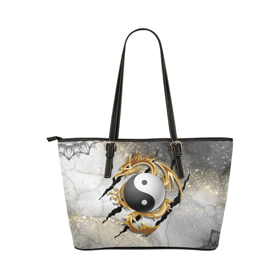 Dragon Empire Artistic Fantasy Inspired PU Leather Tote Bag