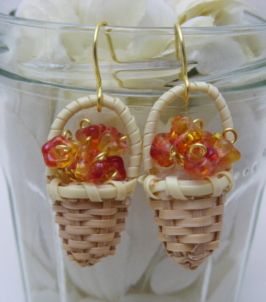 Flower Basket Earrings