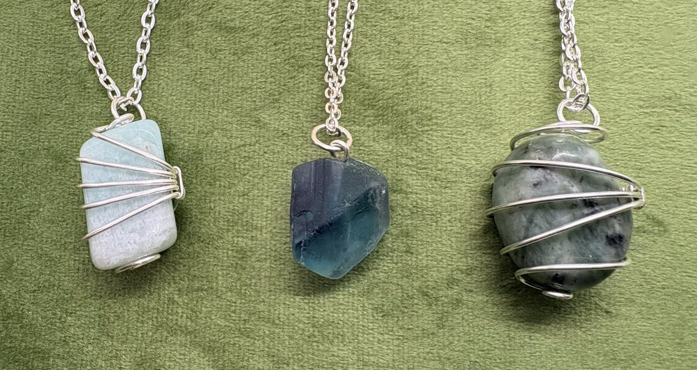 Multiple choices - Simple wire wrapped Semi-precious stones