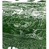 The Monsal Trail linocut print