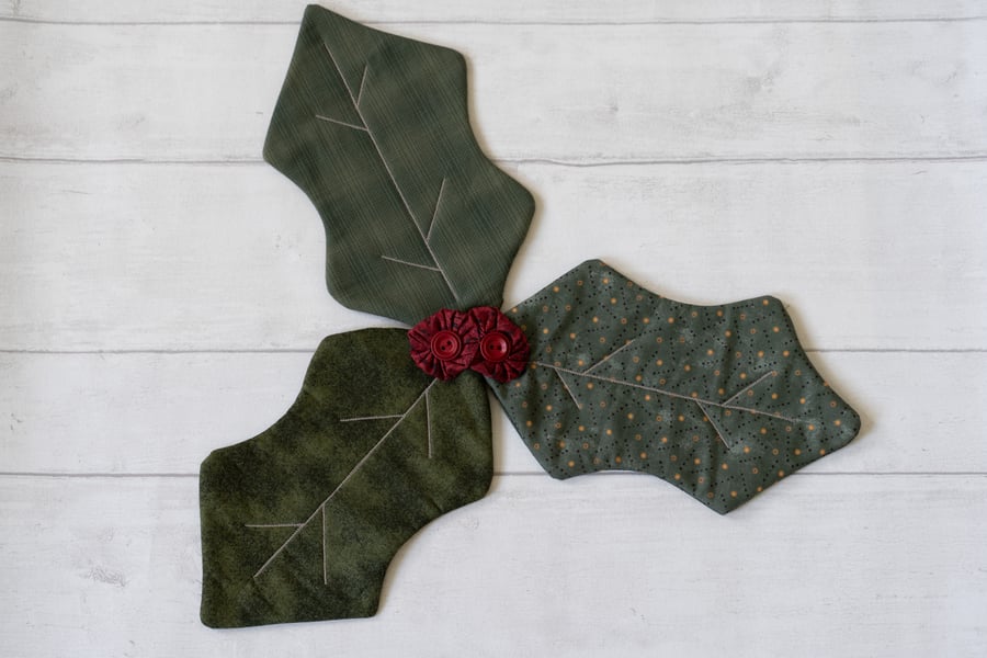 Christmas Holly Table Centre Piece 