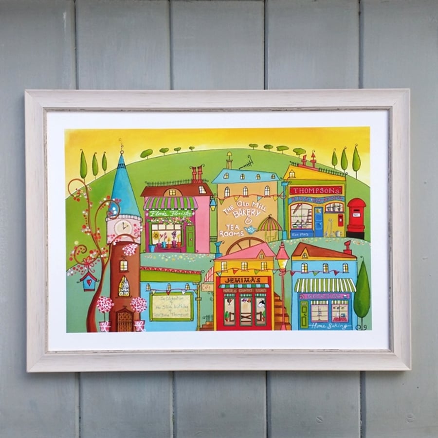 Personalised Village print