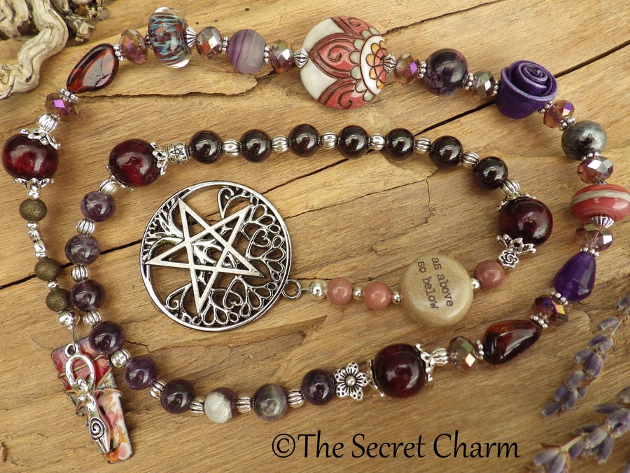 Pagan Prayer Beads 'As Above So Below', Meditation Beads