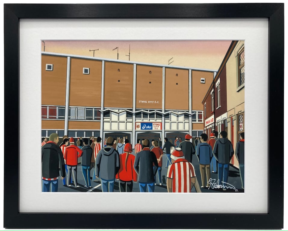 Stoke City F.C, Victoria Ground. Framed, Football Art Print 14" x 11" Frame Size