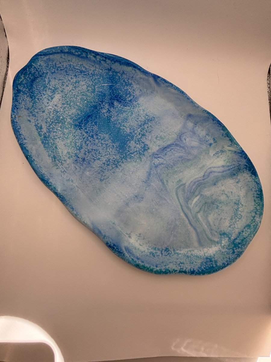Eco resin large irregular shaped trinket tray