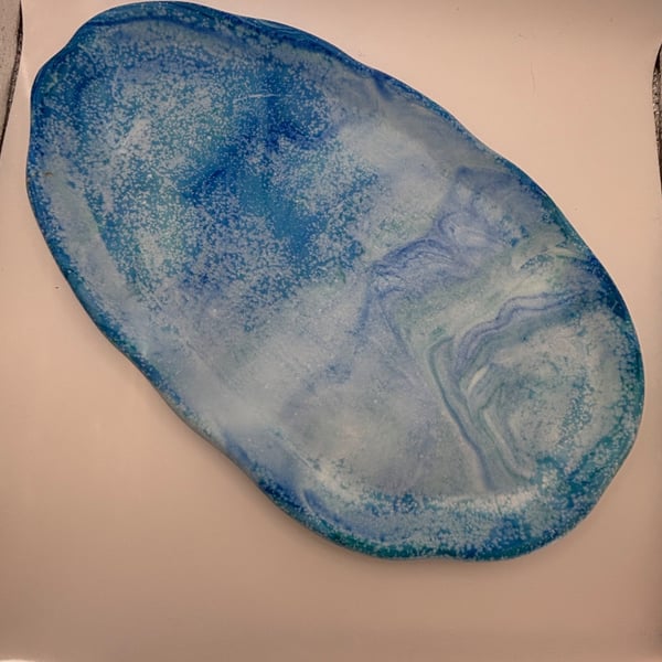 Eco resin large irregular shaped trinket tray