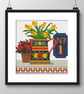 238 - Narrowboat Flower Jug & Daffodils Cross Stitch Pattern (PDF Counted Chart) - Image 3