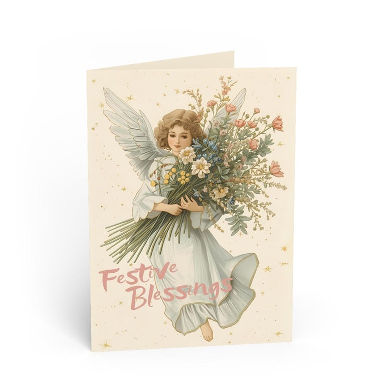 Festive Blessings Angel Christmas Card