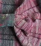 Hand Woven Hand Dyed Red Cowl With Hand Embroidery - Image 2