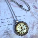 Time for Coffee! Cabochon pendant necklace, clock face, vintage Paris Cafe image