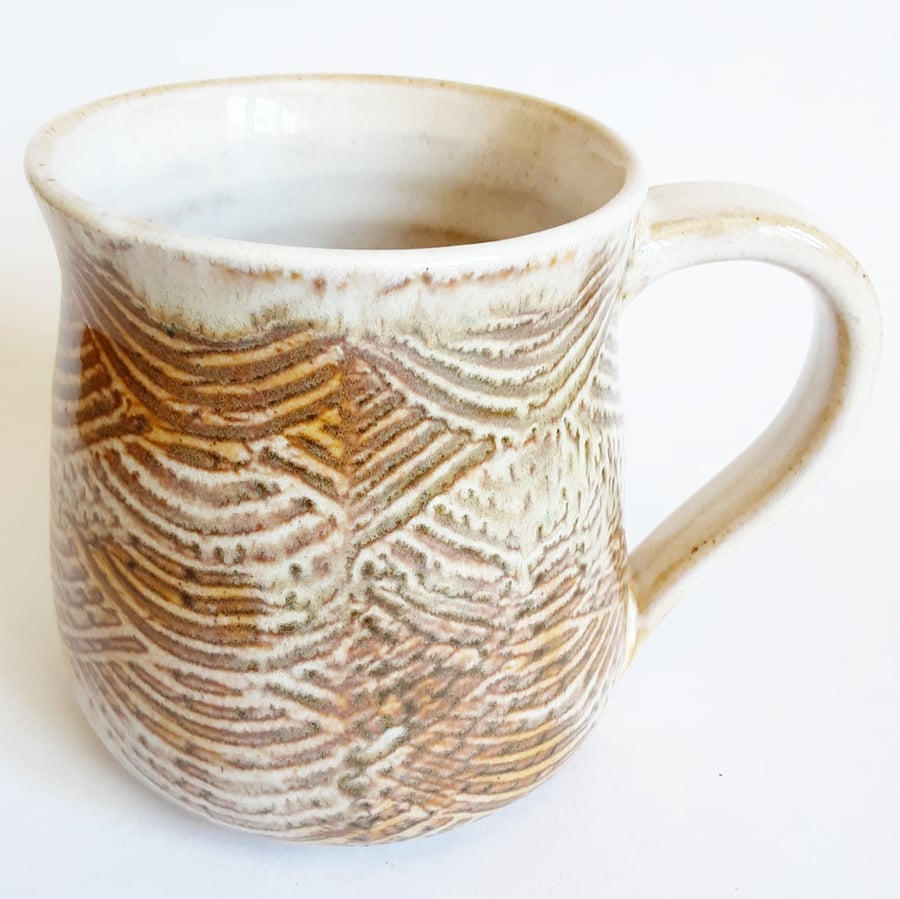 Caramel and Cream Mug - Hand Thrown Stoneware Ceramic Mug