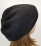 Handmade women's baggy beanie hat, black beret, knitted tam, black hat - Image 7