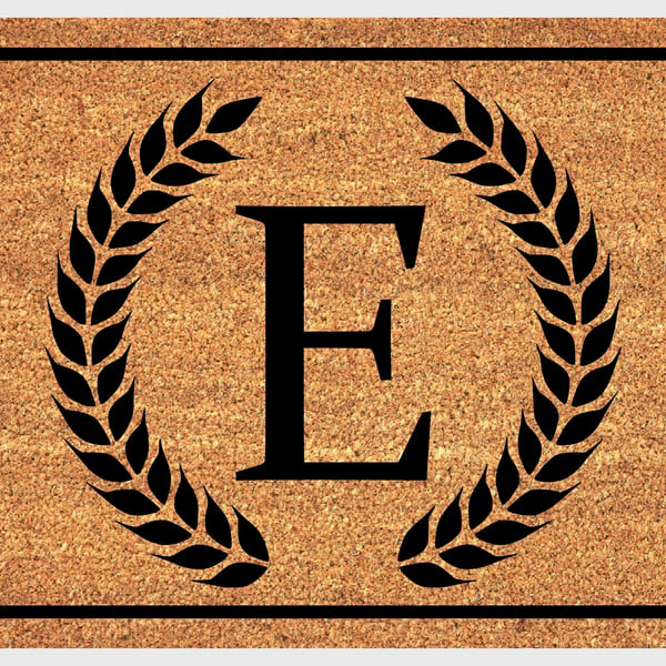 E Letter Door Mat - Monogram Letter E Welcome Mat - 3 Sizes