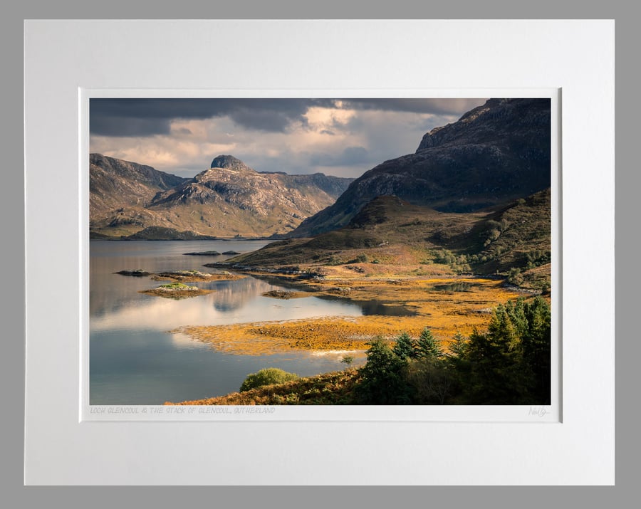 Loch Glencoul & Stack of Glencoul, Sutherland - A3 (50x40cm) Unframed Print