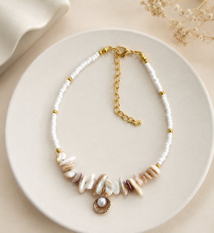 Handmade Natural Shell Coastal Anklet