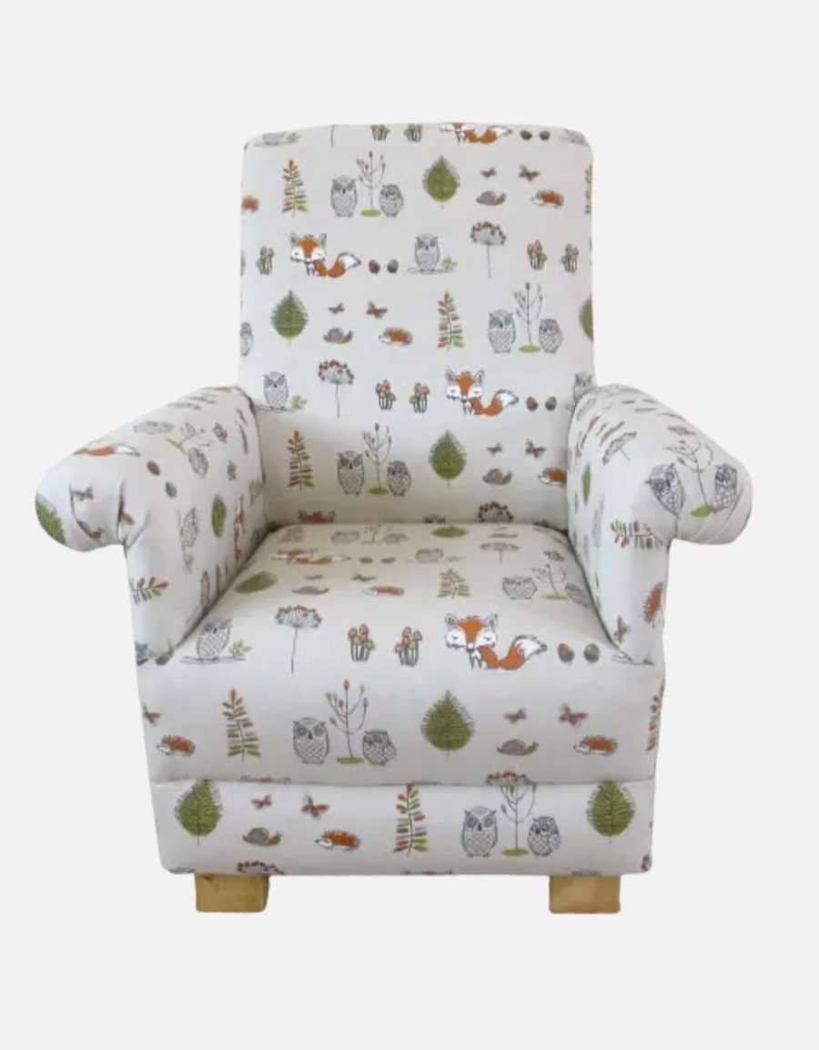 Children's Armchair Kids Woodland Animals Chair Foxes Deer Owls Boys Girls