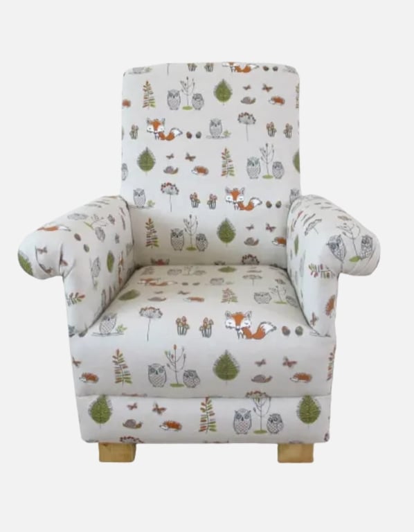 Children's Armchair Kids Woodland Animals Chair Foxes Deer Owls Boys Girls