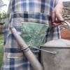 Blue checked skirt with green pocket size 12 to 14 