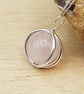 Minimalist Rose Quartz circle necklace. Pink Reiki jewelry. January Birthstone  - Image 1