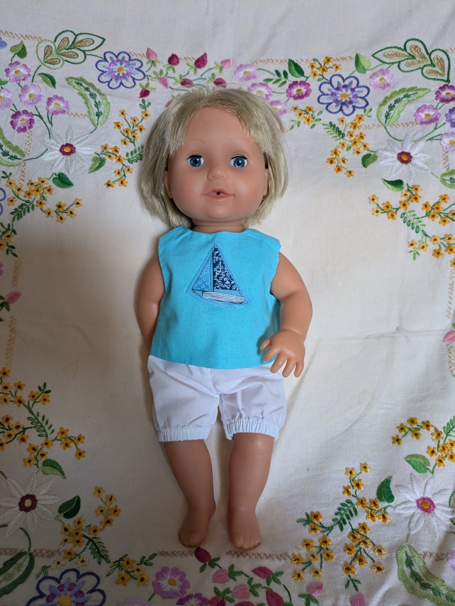 Our Generation and Tiny Tears Summer Sailors Outfit with Fully Reversible top  