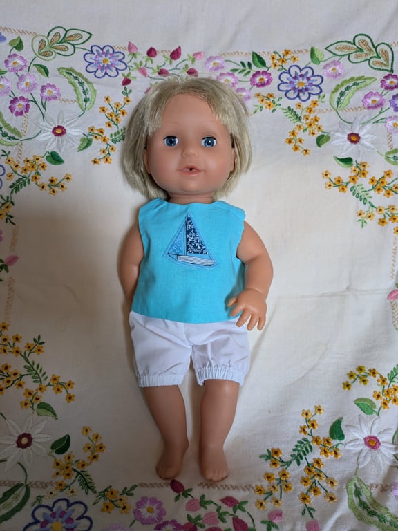 Our Generation and Tiny Tears Summer Sailors Outfit with Fully Reversible top  