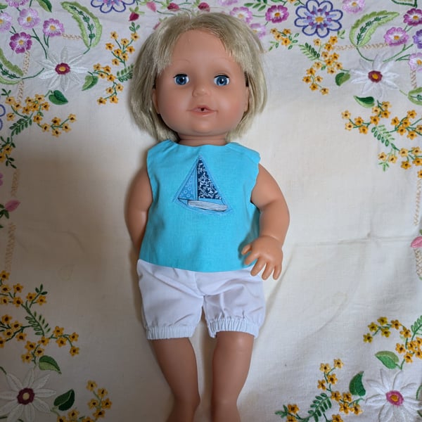 Our Generation and Tiny Tears Summer Sailors Outfit with Fully Reversible top  