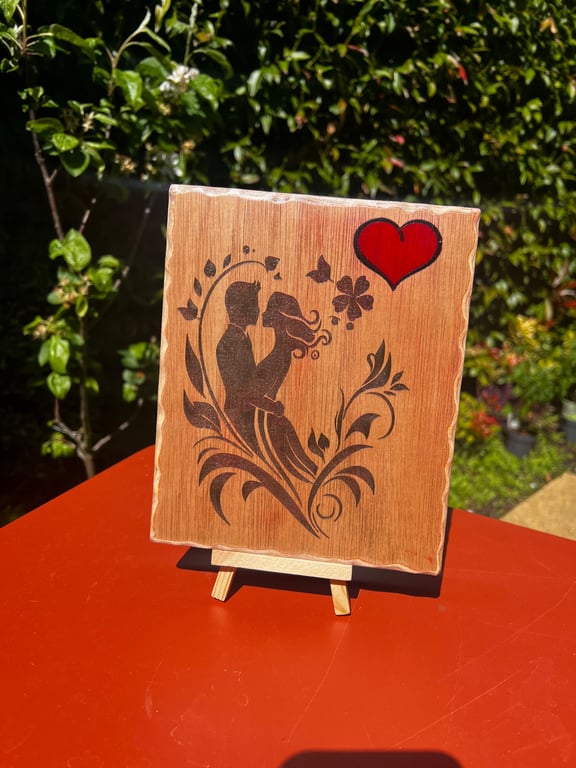 Romantic Wooden Plaque – Handmade Love Sign – Bespoke Personalised Gift for Coup
